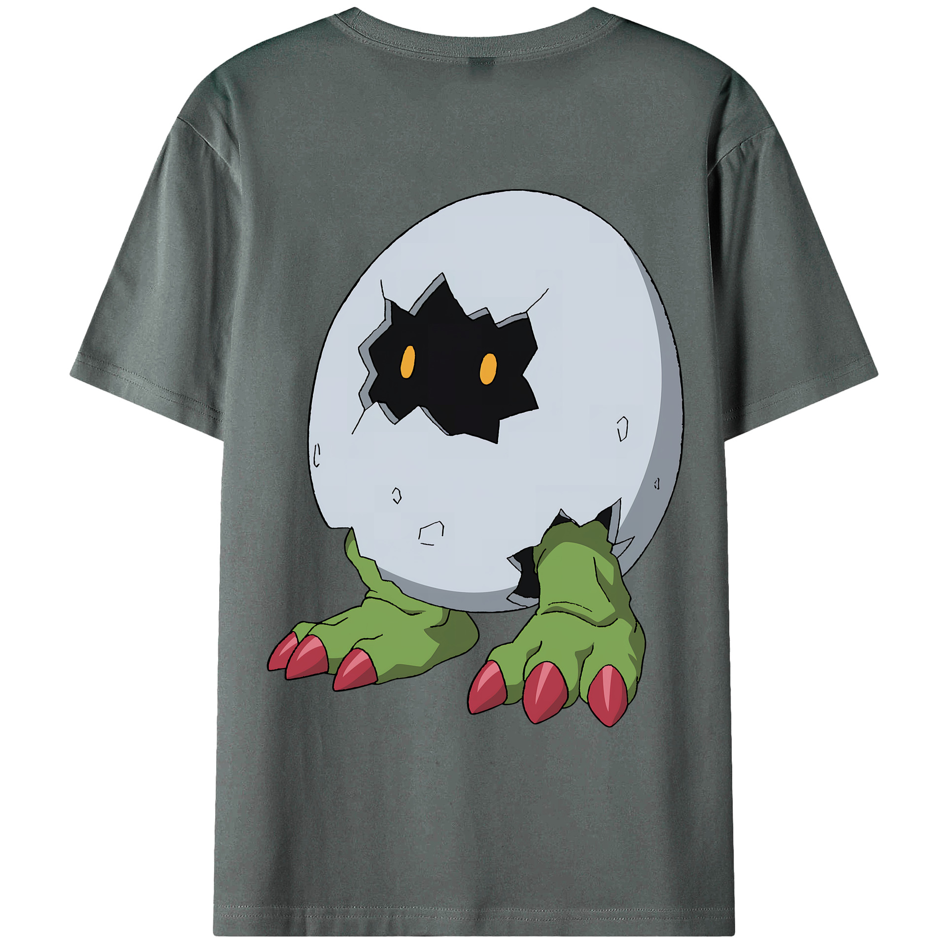 （画像用） Digimon デジタルモンスター/デジモン 綿100％ メンズ半袖Tシャツ（バックプリント） 通気性